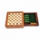 14X14CM MAGNETIC WOODEN CHESS SET WITH DRAWER + CHECKER SET