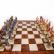 CRUSADE SET: Handpainted Chess Set with Luxurious Briar Elm Chessboard