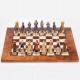 CRUSADE SET: Handpainted Chess Set with Luxurious Briar Elm Chessboard