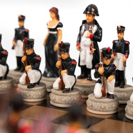 WATERLOO BATTLE: Unique & Detailed Hand Painted Chess Set