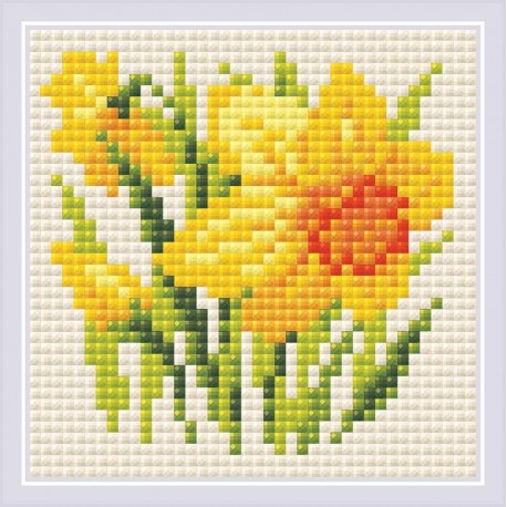 Yellow Narcissus diamond mosaic kit by RIOLIS Ref. no.: AM0032