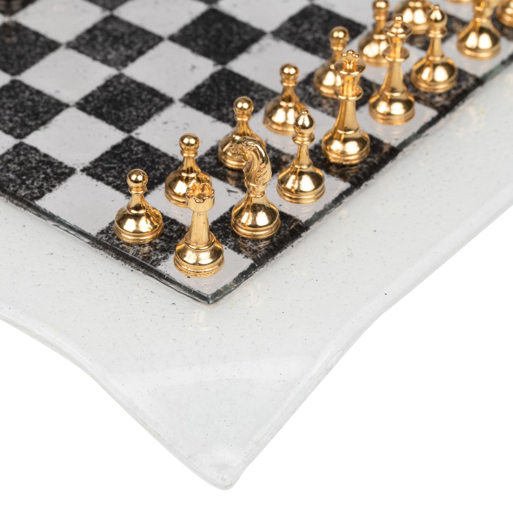 Luxury Unique Chess Set Handmade Murano Glass Chess Board and