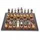 NAPOLEON IN RUSSIA: Handpainted Chess Set with Leatherette Chessboard
