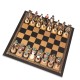 NAPOLEON IN RUSSIA: Handpainted Chess Set with Leatherette Chessboard