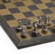 Beautiful Metal Chess Set with genuine leather Chess Board