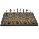Beautiful Metal Chess Set with genuine leather Chess Board