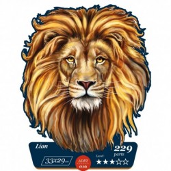 Lion - unikali MEDINĖ dėlionė iš 229 detalių