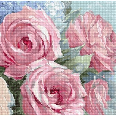 Pale Pink Roses SLETI928 - siuvinėjimo kryželiu rinkinys