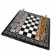 Roman Imperator Bust: Gold Plated Chess Men Set with black Greek Wooden Gameboard