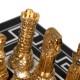 Roman Imperator Bust: Gold Plated Chess Men Set with black Greek Wooden Gameboard