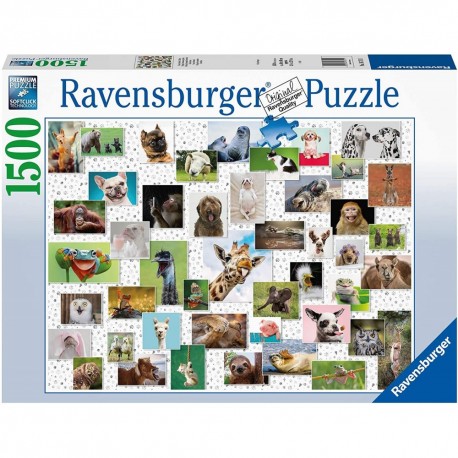 Funny Animals Collage 1500 Piece Puzzle - RAVENSBURGER dėlionė
