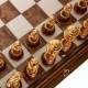 Įspūdingi auksuoti ir sidabruoti šachmatai su staliuku iš medienos ir alabastro