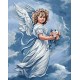 Deimantinis paveikslas Angel with Flowers WD167 38*48 cm