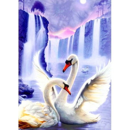 Diamond painting Swan Pair AZ-197 Size: 50x67