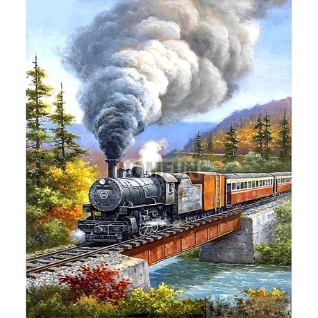 Deimantinis paveikslas Travelling by Train WD098 38*48 cm