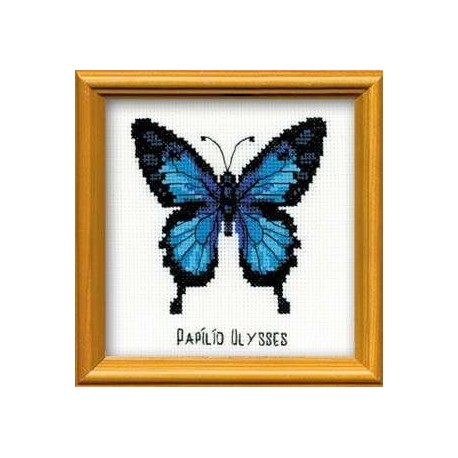 RIOLIS - Happy Bee - Siuvinėjimo rinkinys „Mėlynasis drugelis“ HB095 (13x13 cm)