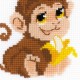 RIOLIS - Happy Bee - Siuvinėjimo rinkinys „Beždžioniukas su bananu“ HB161 (15x15 cm)