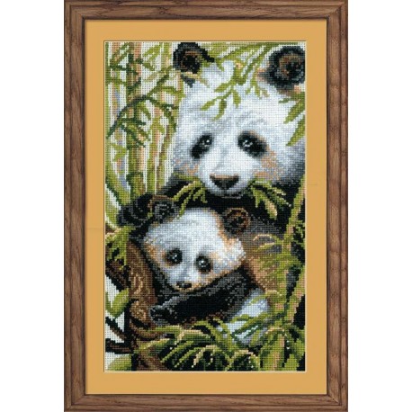 Panda with Young  - Cross Stitch Kit from RIOLIS Ref. no.:1159