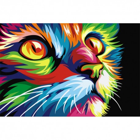 Paint by number kit: Rainbow Cat  29.7x21cm WA4108