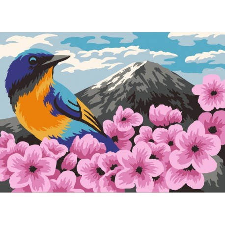Paint by number kit: Sakura 16.5x13 cm MINI124