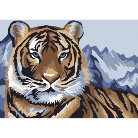 Paint by number kit: Tiger's gaze  16.5x13 cm MINI109
