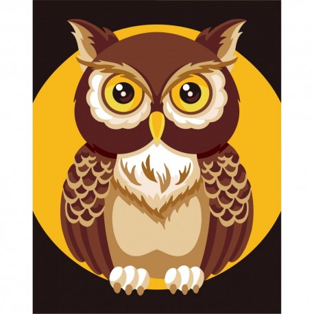 Tapybos pagal skaičius rinkinys: Owl 16.5x13 cm MINI015