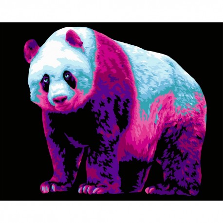 Tapybos pagal skaičius rinkinys: H137 Neon Panda 40*50