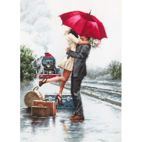 Couple on Train Station SB2369 - Cross Stitch Kit
