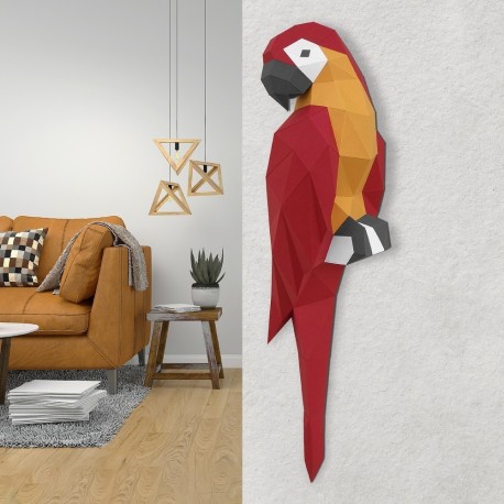 3D Papercraft Kit Ara parrot (Red) PP-1ARA-3RED