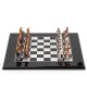 JAZZ VS ROCK: Handpainted Chess Set with Black Glossy Wooden Chessboard