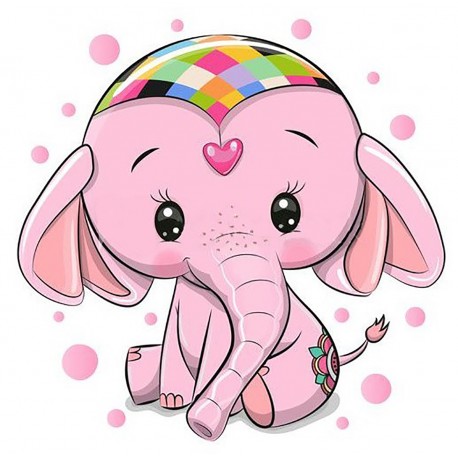 Deimantinis paveikslas Pink Elephant WD2480