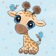 Deimantinis paveikslas Baby Giraffe 20*20 cm WD2528