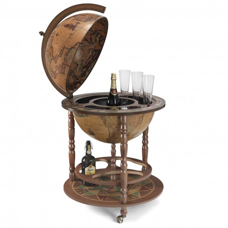 Bar Globe CALIPSO. With wide lower shelf. Handmade Quality From Italy.