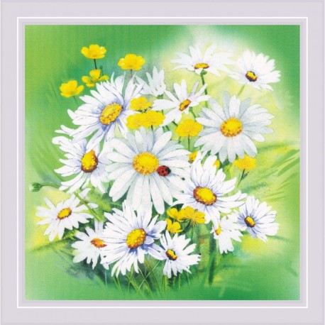 Chamomiles Flowers. Satin Stitch kit by RIOLIS Ref. no.: 0089 PT
