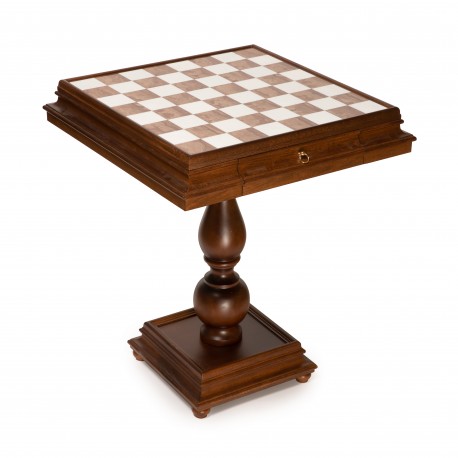 Įspūdingas šachmatų staliukas iš medienos ir alabastro