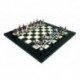 American Revolution: Pewter Chess Men with Briar Erable Wood Chess Board