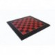 Metal Chess Pieces with Red/Black Wooden Chessboard