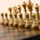 Metal Chess Pieces Set + Gold/Black Leatherette Chessboard