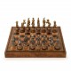 NAPOLEONO  ŠACHMATAI: Metalinės/Medinės šachmatų figūros su dirbtinės odos šachmatų lenta
