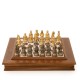 Solid Pewter Gold/Silver plated Chess with Marble Chessboard