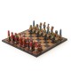 EGYPT: Beautiful Handpainted Chess Set with Leatherlike Gameboard