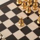 French Set: Solid Brass Chess Set with Glossy Wooden Chessboard