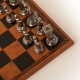 Mary Stuart Metal Chess Set with Leather-like Chessboard