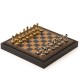Solid Metal Chess Set with Leather-Like Gameboard/Box