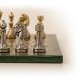 Solid Metal Chess Set with Leather-Like Green Gameboard