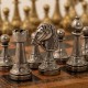 Solid Metal Chess with Leather-Like Ancient Map Board