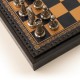 Solid Metal Chess Set with Blue Leather-Like Gameboard/Box