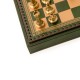 Solid Metal Chess Set with Green Gameboard/Box