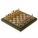 Solid Metal Chess Set with Green Gameboard/Box