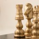 Solid Brass Oriental XL Chess Set with Wooden Gameboard